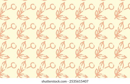 Leaves line art seamless pattern.