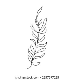 Verlassene Linienzeichnung Kunst. Kontinuierliche 1-zeilige Illustration. Minimalistische Kunstwerke. Naturlogo, Symboldesign, Vektorgrafik
