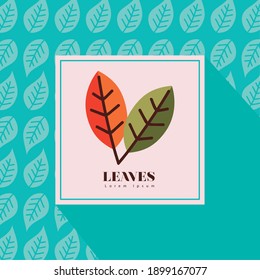 leaves line and fill style icons in frame design of Plant natural floral and theme Vector illustration