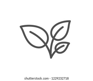 Leaves line icon. Grow plant leaf sign. Environmental care symbol. Quality design flat app element. Editable stroke Leaves icon. Vector