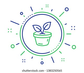 Leaves line icon. Grow plant leaf sign. Environmental care symbol. Quality design elements. Technology leaves button. Editable stroke. Vector