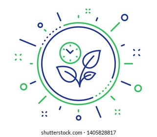 Leaves line icon. Grow plant leaf sign. Environmental care symbol. Quality design elements. Technology leaves button. Editable stroke. Vector