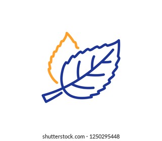 Leaves line icon. Nature plant leaf sign. Environmental care symbol. Colorful outline concept. Blue and orange thin line color Leaf icon. Vector