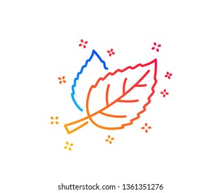Leaves line icon. Nature plant leaf sign. Environmental care symbol. Gradient design elements. Linear leaf icon. Random shapes. Vector