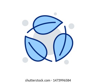 Leaves line icon. Nature plant leaf sign. Environmental care symbol. Linear design sign. Colorful leaves icon. Vector