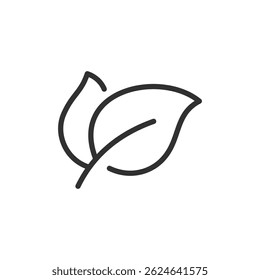Leaves, linear icon. Natural or eco-friendly product. Line with editable stroke.