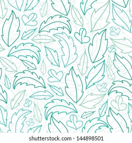Leaves lineart seamless pattern background