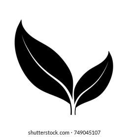 Leaves logo design black and white model