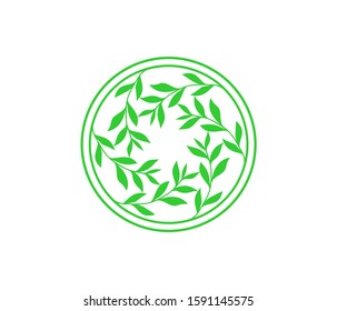 Leaves logo design in circular shape. design concepts for treatment and therapy with natural ingredients