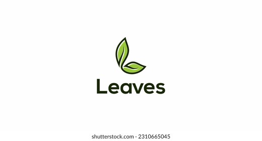 Leaves Logo Design. Leaf with Letter L Logo. Icon Symbols Vector EPS 10.
