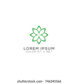 Leaves Logo Design Vector Mono Line
