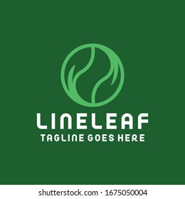 Leaves logo design vector template with Green Line Concept style. plant icon for agriculture Company And Business.