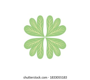 leaves logo elements vector isolated on white