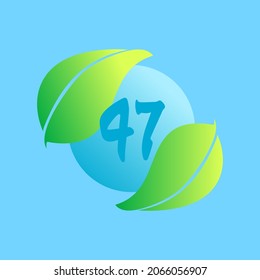 Leaves logo icon with number vector illustration suitable for multiple purpose