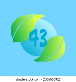 Leaves logo icon with number vector illustration suitable for multiple purpose