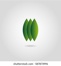 Leaves logo icon template vector image design on white background