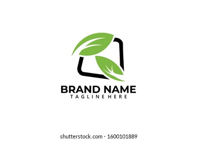 leaves logo icon vector isolated