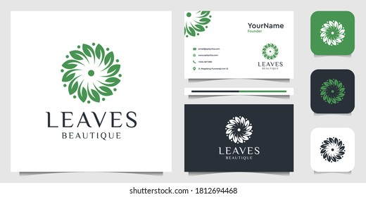 Leaves logo illustration vector graphic design. Suit for spa, decoration, yoga, plant, health, flower, and business card