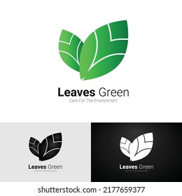 Leaves Logo Style Care For The Environment and  ecology