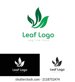 Leaves logo template. leaf logo, silhouette logo, leaves vector