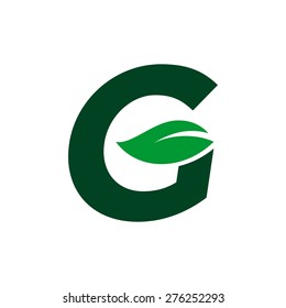 leaves logo template. letter G logo. 