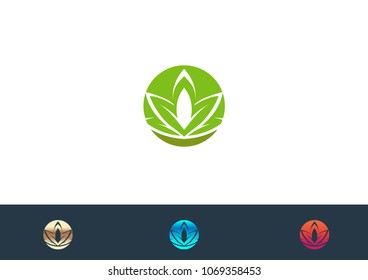 Leaves Logo Template vector icon illustration design