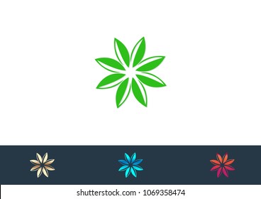 Leaves Logo Template vector icon illustration design