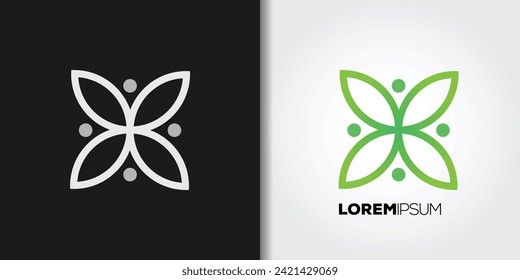 leaves logo vector set colors