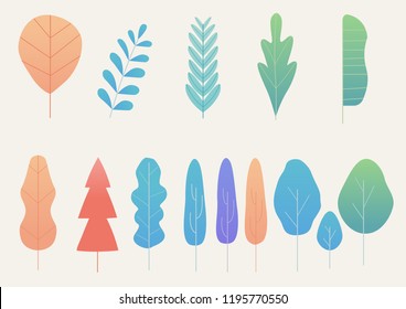 Leaves model ,fantasy leaves background template vector illustration flat design