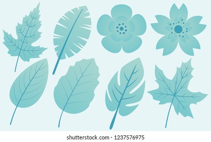 Leaves model ,fantasy leaves background template vector illustration flat design