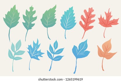 Leaves model ,fantasy leaves background template vector illustration flat design