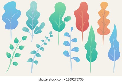 Leaves model ,fantasy leaves background template vector illustration flat design