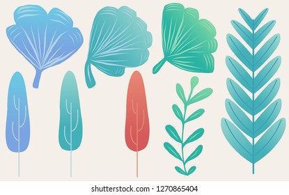 Leaves model ,fantasy leaves background template vector illustration flat design
