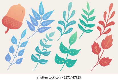 Leaves model ,fantasy leaves background template vector illustration flat design