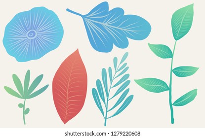 Leaves model ,fantasy leaves background template vector illustration flat design
