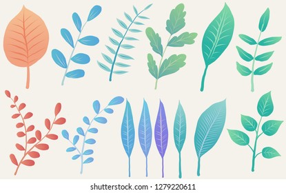 Leaves model ,fantasy leaves background template vector illustration flat design

