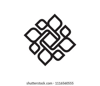 Leaves Monogram Logo Design Template