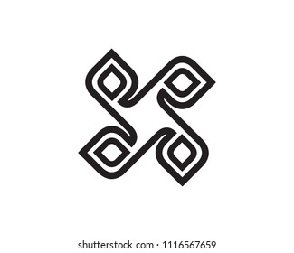 Leaves Monogram Logo Design Template