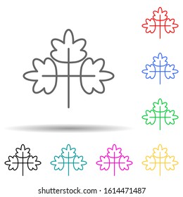 leaves multi color style icon. Simple thin line, outline vector of leaves and flowers icons for ui and ux, website or mobile application