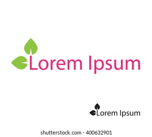 Leaves natural eco logo. Vector illustration. EPS 10. No transparency. No gradients. Raw materials are easy to edit.