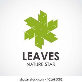 Leaves nature of star abstract vector and logo design or template motion business icon of company identity symbol concept