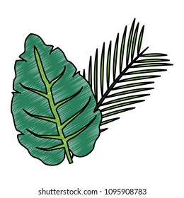 Leaves nature symbol scribble