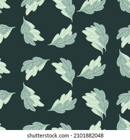 Leaves of oak seamless pattern. Hand drawn natural background . Repeated texture in doodle style for fabric, wrapping paper, wallpaper, tissue. Vector illustration.