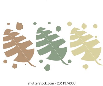 Deja el vector de objetos de tres colores pastel