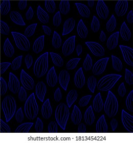 leaves on black background vector illustration, can be used as a background, t-shirt printing design, or wallpaper