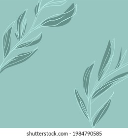 Blätter auf blauem Hintergrund