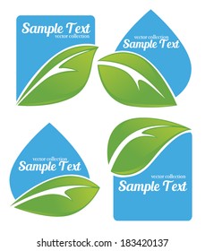 leaves on blue stickers
