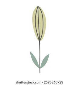 Leaves on a branch, colored. Cute illustration, vector, color, simple. Cartoon, flat. Isolated on white background