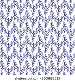 Leaves On Branch Seamless Vector Pattern Design