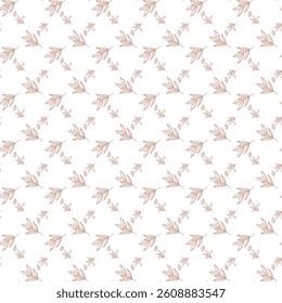 Leaves On Branch Seamless Vector Pattern Design
